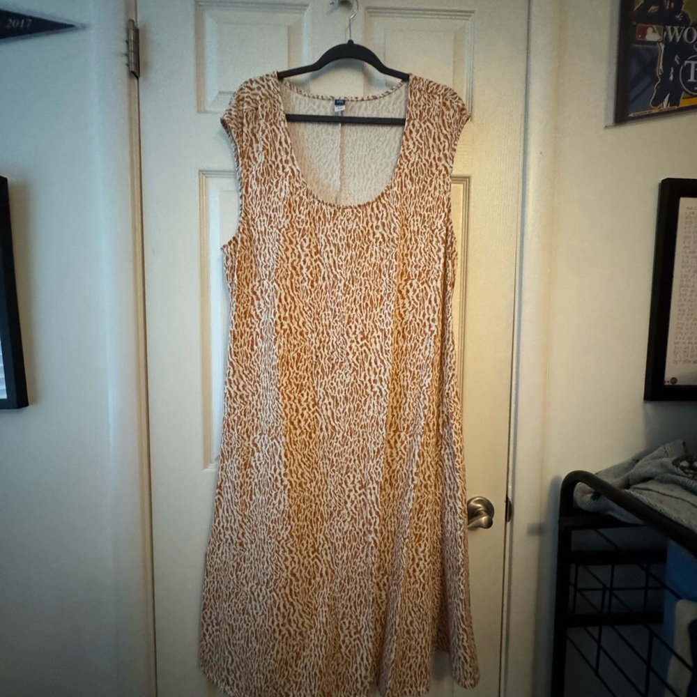 Old Navy Brown Animal Print Maxi Dress